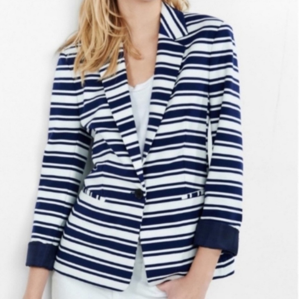 Blue & White Striped Blazer by Express